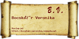 Bocskár Veronika névjegykártya